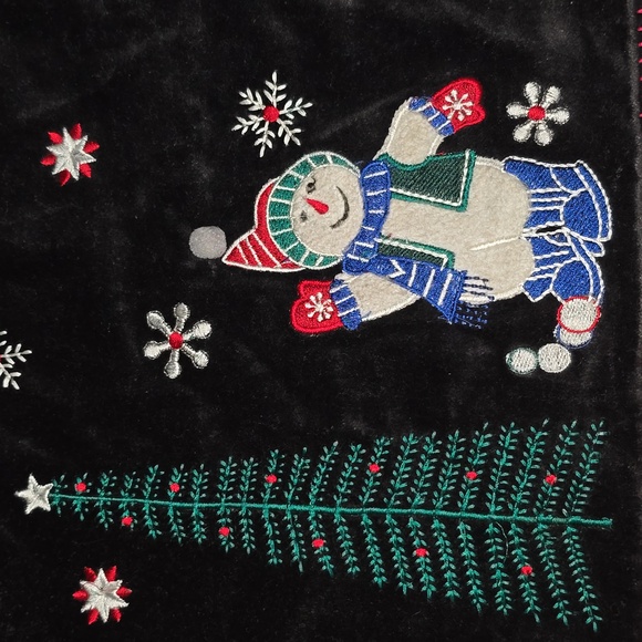 Tantrums Christmas Vest Applique Embroidery Snowman Snowflakes Womens Size XL - Picture 14 of 16